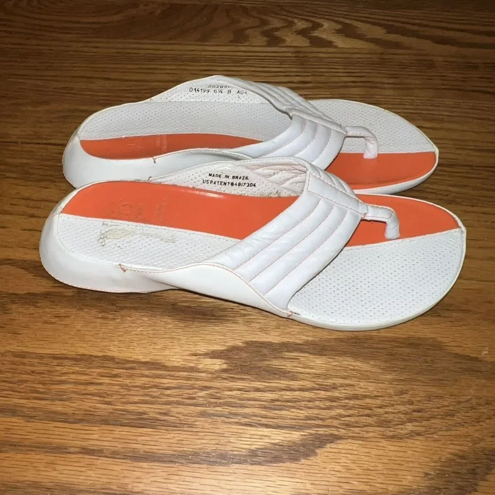 Cole Haan G Series Thong Sandals White Orange Size 6.5